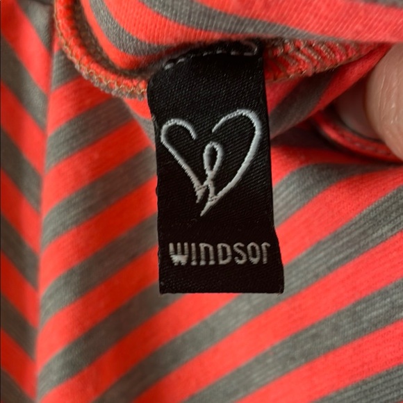 Windsor Pink and Grey Striped Dress with amazing back. - Picture 5 of 5